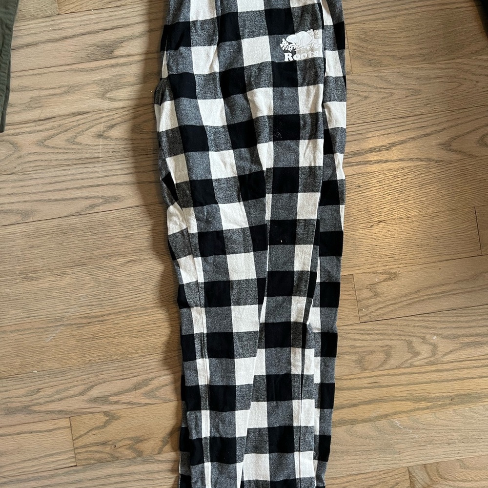 Roots Black and White Checkered Pants